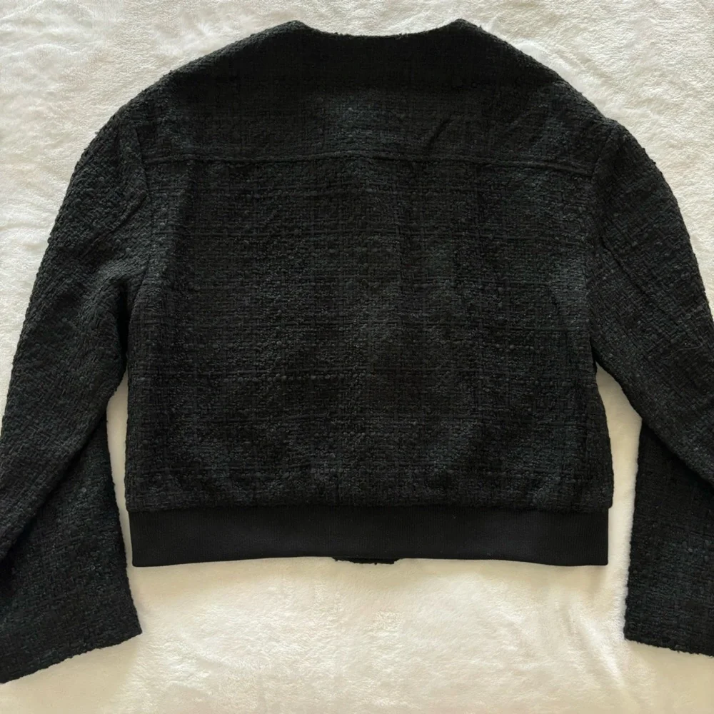 TRUTH by Republic Vintage-Style Cropped Tweed Boucle Bomber Jacket--NWT--12